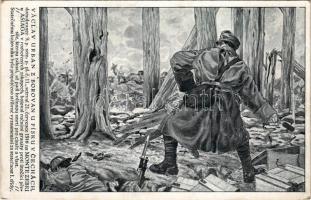 1917 Václav Urban z Borovan u Písku v Cechách. Stenc (Prag) / első világháborús cseh katonai művészlap / WWI Czech military art postcard + "K.u.k. Feldpostamt 391"