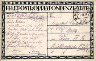 1917 Václav Urban z Borovan u Písku v Cechách. Stenc (Prag) / első világháborús cseh katonai művészl...