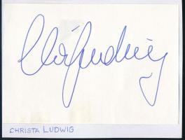 Christa Ludwig (1928-2021) német opera-énekesnő (mezzoszoprán) autográf aláírása