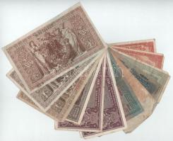 Vegyes: 12db-os vegyes magyar és külföldi bankjegy tétel, közte magyar korona és pengő, Német Biroda...