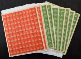 1946 Adópengős teljes ívsor, az ívek egy része hajtott (10 ezer ap elvált fogak / parted perf.)