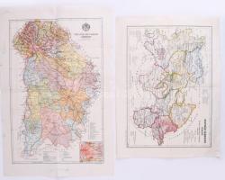 1926 Szatmár vármegye térképe, 28,5x38,5 cm + 1933 Pest-Pilis-Solt-Kiskun vármegye térképe, 47x31 cm