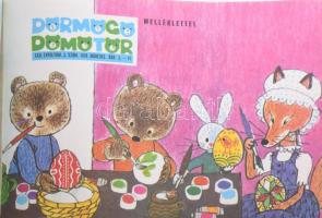 1978-1981 A Dörmögő Dömötör c. folyóirat 29 db szórványszáma egybekötve, harántalakú félvászon-kötés...