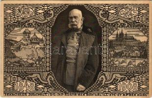 1848-1908 Franciscus Josephus I.D.G. Imp. Austr. Rex Boh.Gal.Ill. Etc. et. Ap. Rex Hung. / Ferenc József uralkodásának 60. évordulója, jubileumi díjjegyes lap / Franz Joseph's 60th anniversary of reign. Art Nouveau, Viribus Unitis. 5 Heller Ga. (EK)