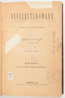 Garamszeghi (Lubrich) Ágost: Neveléstudomány. Műveltebb közönség számára. I. köt. Általános neveléstan. Bp., 1878, Hunyady Mátyás-ny., 404 p. Aranyozott gerincű félvászon-kötésben, régi intézményi bélyegzővel, néhány sérült, javított lappal.