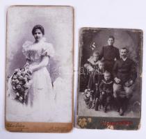 Vegyes keményhátú fotó tétel, összesen 12 db, különféle műtermekből (közte Sinayberger Béla, ill. Ku...