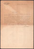 Horváth G. Andor (1876-1966) festőművész autográf aláírása levélen