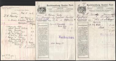 ca 1900-1920 10 db számlalevél, fejléces számla