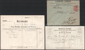 ca 1900-1920 10 db számlalevél, fejléces számla