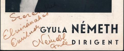 Németh Gyula (1930-2015) karmester aláírt bemutatkozó füzete