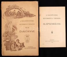 1915 A nagypénteki református társaság XX-ik évkönyve 86p. + A nagypénteki református társaság alapszabályai Bp., 1908. 15p.