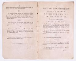 1793 [Saint Just alkotmánytervezete] Essai de Constitution par Saint-Just 1793. 40p. a szövegben sze...