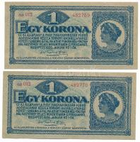 1920. 1K (2x) sorszámkövetők "aa 013 482769 - aa 013 482770" T:XF  Adamo K4