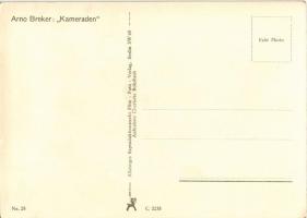 Berlin; Arno Breker: "Kameraden" / "Bajtárs" relief, Harmadik Birodalom / German...