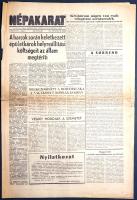 [Folyóirat, 1956.] Enyhítették a kijárási tilalmat. A Népakarat szakszervezeti folyóirat lapszáma a ...