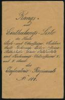 1894 A 101. Gyalogezred tisztjeinek névsora, papírkötés, 24p