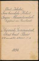 1894 A 101. Gyalogezred tisztjeinek névsora, papírkötés, 24p