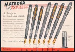 Matador Express Töltőtoll reklám, 14,5x10,5 cm