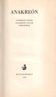 Anekreón: 
Anekreón versei. Anekreóni dalok, töredékek. Fordította Devecseri Gábor. Illusztrálta Sz...