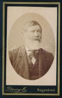 cca 1870 Gólián Mihály (1927-1987) evangélikus lelkész fotója, Décsey nagyváradi műterméből, 10,5x6,5 cm