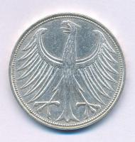 Német Szövetségi Köztársaság 1958G 5M Ag kapszulában, tanúsítvánnyal. T:XF
Federal Republic of Germ...