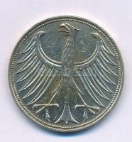 Német Szövetségi Köztársaság 1960J 5M Ag kapszulában, tanúsítvánnyal. T:XF kis patina
Federal Repub...