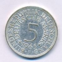 Német Szövetségi Köztársaság 1965F 5M Ag kapszulában, tanúsítvánnyal. T:XF Federal Republic of Germany 1965F 5 Mark Ag in capsule, with certificate. C:XF Krause KM#112
