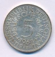 Német Szövetségi Köztársaság 1968F 5M Ag kapszulában, tanúsítvánnyal. T:XF patina Federal Republic of Germany 1968F 5 Mark Ag in capsule, with certificate. C:XF patina Krause KM#112