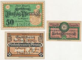 Német Birodalom / Weimari Köztársaság / Liegnitz (Legnica) 1920 k. 10pf + 25pf + 50pf T:AU,XF German Empire / Weimar Republic / Liegnitz (Legnica) cca. 1920. 10 Pfennig + 25 Pfennig + 50 Pfennig C:AU,XF