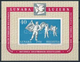 Svájc 1951 LUNABA blokk Mi 14 (Mi EUR 140.-)