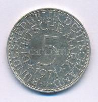 Német Szövetségi Köztársaság 1971G 5M Ag kapszulában, tanúsítvánnyal. T:XF,VF kis patina Federal Republic of Germany 1971G 5 Mark Ag in capsule, with certificate. C:XF,VF small patina Krause KM#112