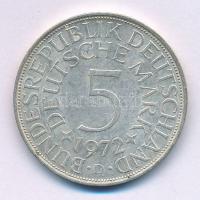 Német Szövetségi Köztársaság 1972D 5M Ag kapszulában, tanúsítvánnyal. T:XF Federal Republic of Germany 1972D 5 Mark Ag in capsule, with certificate. C:XF Krause KM#112