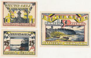 Német Birodalom / Weimari Köztársaság / Ostseebad Nienhagen 1922. 10pf-50pf (3xklf) T:AU German Empire / Weimar Republic / Ostseebad Nienhagen 1922. 10 Pfennig - 50 Pfennig (3xdiff) C:AU