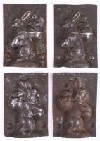 Húsvéti nyuszis fém öntőformák, 2 db, 7,5x5 cm