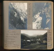 1917 Brassói emlék háborús fotóalbum, benne 28 darab fotóval, közte brassói részletek, Postás völgy,...