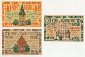 Német Birodalom / Weimari Köztársaság / Friedrichstadt von der Eider 1921. 25pf-75pf (3xklf) T:AU German Empire / Weimar Republic / Friedrichstadt von der Eider 1921. 25 Pfennig - 75 Pfennig (3xdiff) C:AU