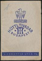 1929 Hüttl Tivadar Budapest XX.-ik jubileumi árjegyzék, 1854-1929 folttal.