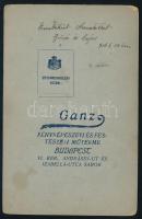 1916 Kitüntetett katonatiszt (főhadnagy) és felesége portréja, kabinetfotó Ganz Lipót budapesti műte...
