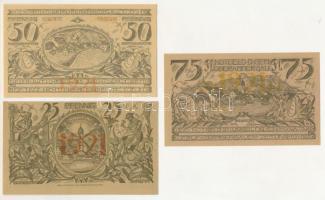 Német Birodalom / Weimari Köztársaság / Oberammergau 1921. 25pf-75pf (3xklf) T:UNC,AU German Empire / Weimar Republic / Oberammergau 1921. 25 Pfennig - 75 Pfennig (3xdiff) C:UNC,AU