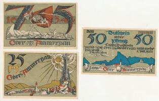 Német Birodalom / Weimari Köztársaság / Oberammergau 1921. 25pf-75pf piros sorszám (3xklf) T:AU
Ger...