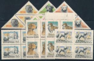 1956 Magyarországi kutyafajták I. sor négyestömbökben tete-beche párokkal, tarajos récével (13.000)