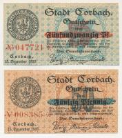 Német Birodalom / Weimari Köztársaság / Halberstadt 1921. 25pf-50pf (2xklf) T:AU German Empire / Weimar Republic / Halberstadt 1921. 25 Pfennig - 50 Pfennig (2xdiff) C:AU