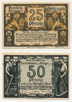 Német Birodalom / Weimari Köztársaság / Göttingen 1920. 25pf-50pf (2xklf) T:AU German Empire / Weimar Republic / Göttingen 1920. 25 Pfennig - 50 Pfennig (2xdiff) C:AU
