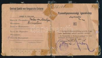 1923 Bp., az Országos Gyermekvédő Liga által kiállított, útlevél gyanánt szolgáló fényképes személya...