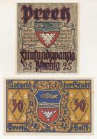 Német Birodalom / Weimari Köztársaság / Preetz 1921. 25pf-50pf (2xklf) T:AU German Empire / Weimar Republic / Preetz 1921. 25 Pfennig - 50 Pfennig (2xdiff) C:AU