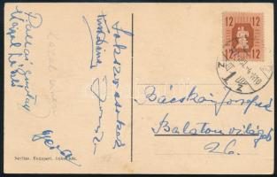 Kazal László (1911-1983) színész, énekes, dalszerző, komikus és mások aláírt képeslap