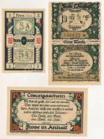 Német Birodalom / Weimari Köztársaság / Frose in Anhalt 1921. 10pf-1M (3xklf) T:AU German Empire / Weimar Republic / Frose in Anhalt 1921. 10 Pfennig - 1 Mark (3xdiff) C:AU