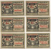 Német Birodalom / Weimari Köztársaság / Bad Doberan 1920 k. 25pf-3M (6xklf) T:AU German Empire / Weimar Republic / Bad Doberan cca 1920. 25 Pfennig - 3 Mark (6xdiff) C:AU