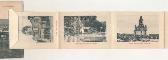 1910 Szamosújvár, Gherla; A város látképe, leporellolap 10 képpel: görögkatolikus templom, örmény te...