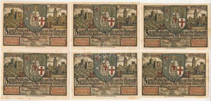 Német Birodalom / Weimari Köztársaság / Wartburg 1921. 50pf (6xklf) T:AU,XF folt German Empire / Weimar Republic / Wartburg 1921. 50 Pfennig (6xdiff) C:AU,XF spotted